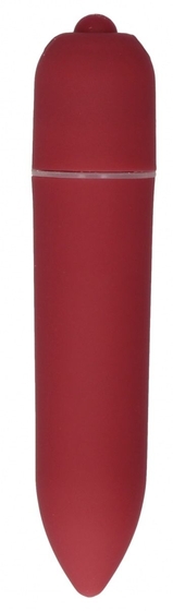 Красная удлинённая вибропуля Power Bullet Black - 8,3 см. - фото, цены