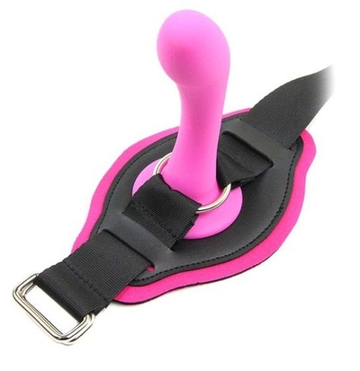 Розовый страпон с креплением на бедро Romfun - 13 см. - фото, цены