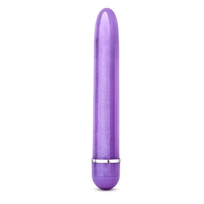 Фиолетовый тонкий классический вибратор Slimline Vibe - 17,8 см. - фото, цены