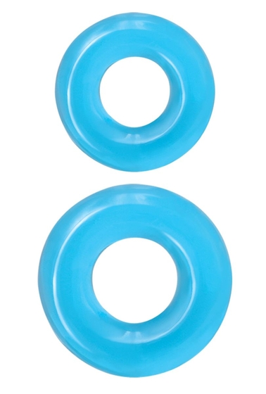 Набор из двух эрекционных колец голубого цвета Double Stack - фото, цены