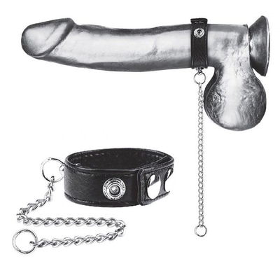 Утяжка на пенис с поводком Snap Cock Ring With 12 Leash - фото, цены