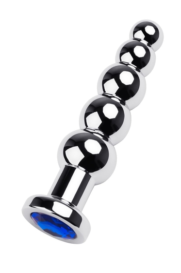 Анальная ёлочка с синим стразом Toyfa Metal - 13,7 см. - фото, цены