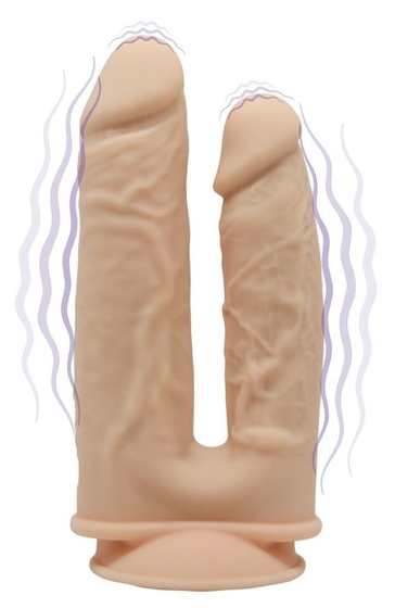 Телесный анально-вагинальный вибратор Model 1 - 19,5 см. - фото, цены