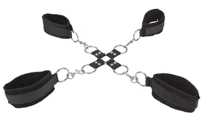 Черный комплект оков Velcro hand and leg cuffs - фото, цены