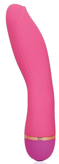 Розовый изогнутый вибромассажер Cosmo - 13 см. - фото, цены