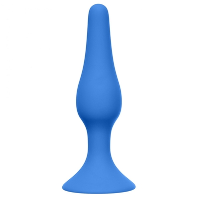 Синяя анальная пробка Slim Anal Plug Large - 12,5 см. - фото, цены