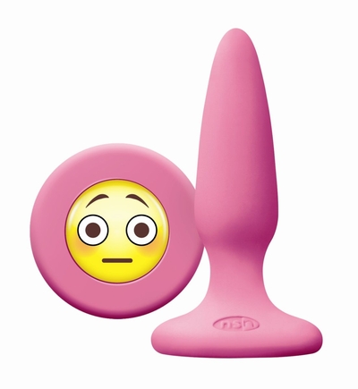 Розовая силиконовая пробка Emoji Face Omg - 8,6 см. - фото, цены