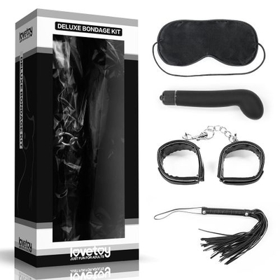 БДСМ-набор Deluxe Bondage Kit: маска, вибратор, наручники, плётка - фото, цены