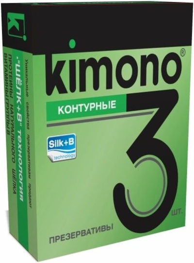 Контурные презервативы Kimono - 3 шт. - фото, цены