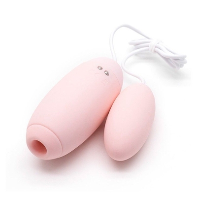 Нежно-розовое виброяйцо с вакуум-волновым действием Kiss Toy Miss Vv - фото, цены