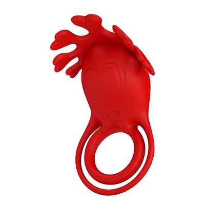 Красное эрекционное кольцо с вибрацией Ruben - фото, цены