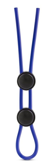 Синее двойное эрекционное лассо Silicone Double Loop Cock Ring - фото, цены