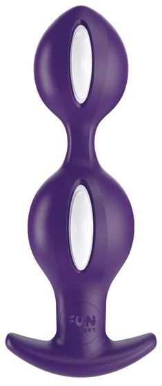 Фиолетово-белые анальные шарики B Balls Duo - 12,5 см. - фото, цены