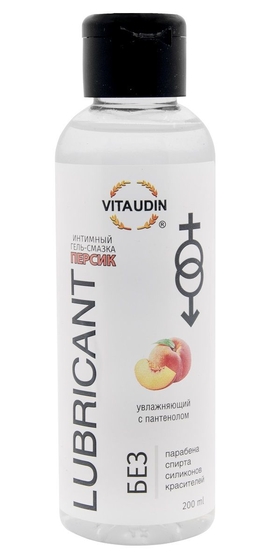 Интимный гель-смазка на водной основе Vita Udin с ароматом персика - 200 мл. - фото, цены