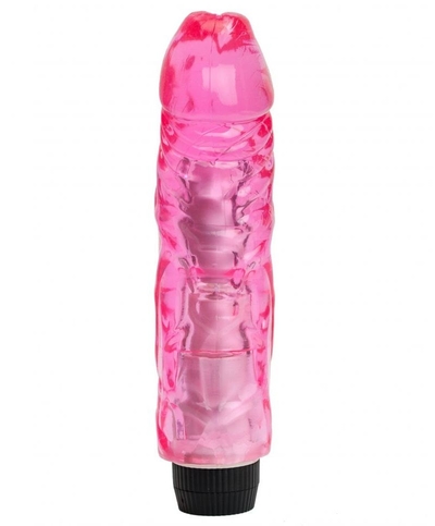 Розовый вибратор-реалистик с венками - 22 см. - фото, цены