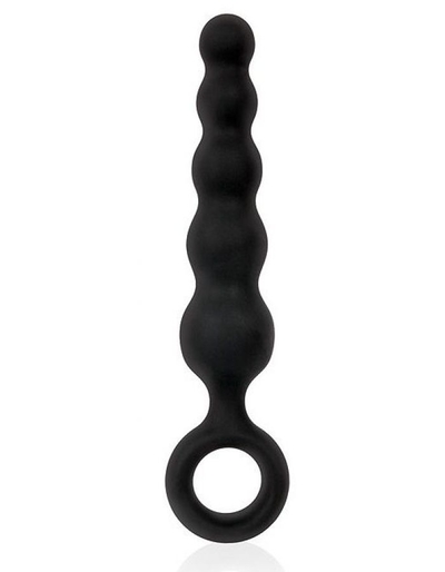 Черный анальный стимулятор-елочка с ограничительным колечком - фото, цены