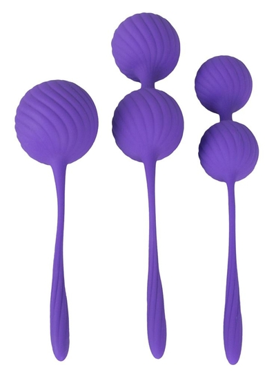 Фиолетовый набор вагинальных шариков 3 Kegel Training Balls - фото, цены