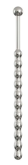 Серебристый уретральный плаг-елочка с шариком на конце - 15,6 см. - фото, цены