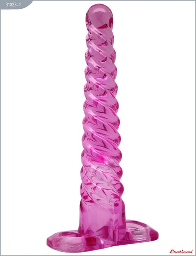Розовый анальный конус со спиралевидным рельефом - 16 см. - фото, цены