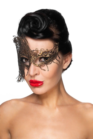 Золотистая карнавальная маска Капелла - фото, цены