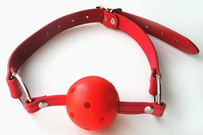 Красный пластиковый кляп-шарик Ball Gag - фото, цены