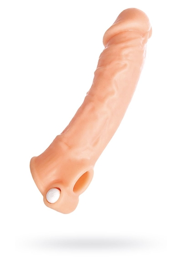 Удлиняющая насадка на пенис с вибрацией - 18,5 см. - фото, цены