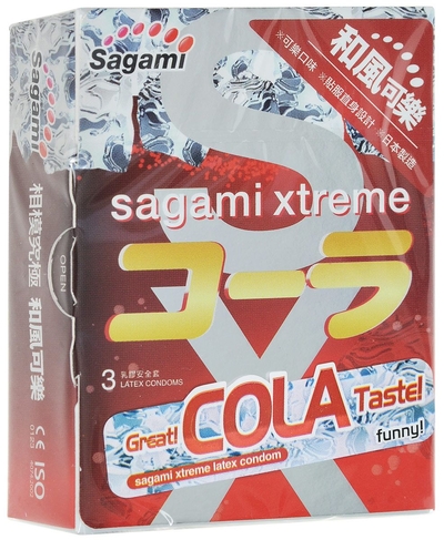 Ароматизированные презервативы Sagami Xtreme Cola - 3 шт. - фото, цены