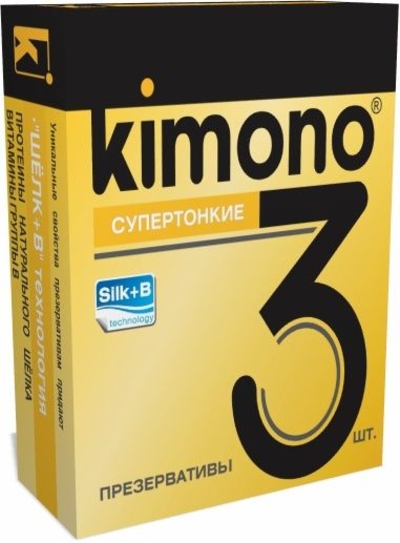 Супертонкие презервативы Kimono - 3 шт. - фото, цены