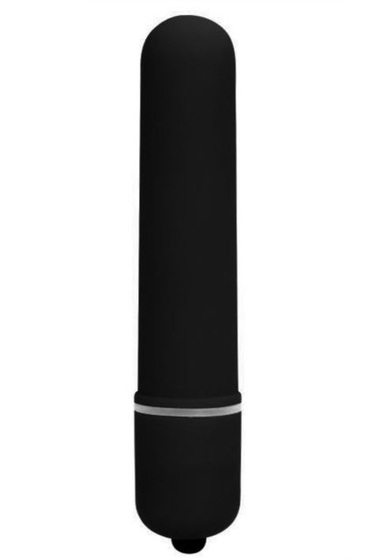Черная вытянутая вибропуля - 10,2 см. - фото, цены