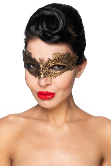 Золотистая карнавальная маска Денеб - фото, цены