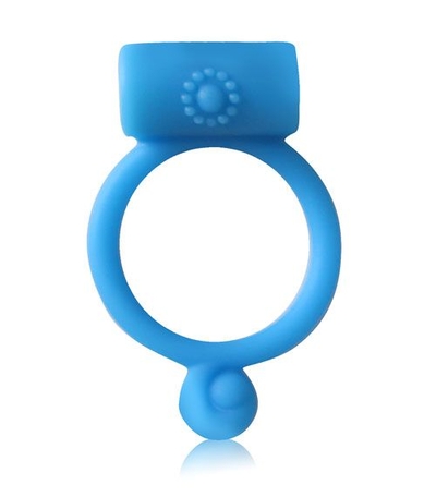 Синее силиконовое кольцо с вибрацией - фото, цены