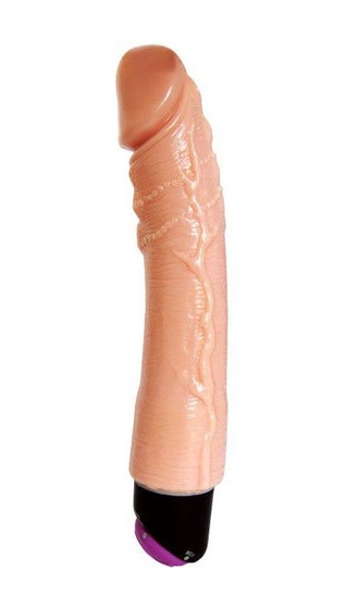 Вибратор телесного цвета Realistic Cock Vibe - 20 см. - фото, цены