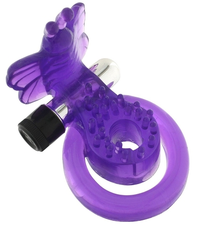 Эрекционное кольцо с вибрацией Cock Ball Ring Butterfly Jelly Vibe - фото, цены