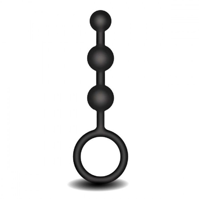 Черная анальная мини-цепочка с 3 шариками - фото, цены