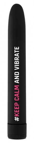 Черный гладкий вибромассажер Feelgood Vibe #Keep calm and vibrate - 17,2 см. - фото, цены