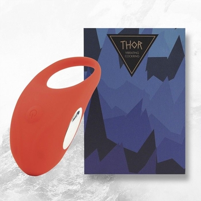 Красное кольцо с вибрацией Thor Cockring - фото, цены