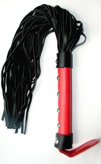 Черный флоггер с красной ручкой Notabu - 45 см. - фото, цены