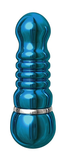 Голубой аллюминиевый вибратор Blue Small - 7,5 см. - фото, цены