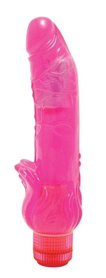 Вибромассажер розового цвета из силикона с усиками для стимуляции клитора - 20,3 см. - фото, цены