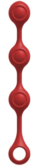 Красные утяжеленные анальные шарики Anal Essentials Weighted Silicone Anal Balls - 34,3 см. - фото, цены