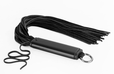 Черная велюровая многохвостая плеть Soft - 40 см. - фото, цены