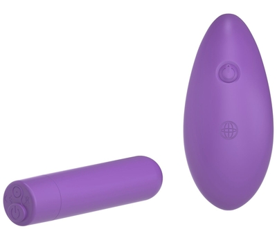 Фиолетовая вибропуля с пультом Rechargeable Remote Control Bullet - 7,62 см. - фото, цены
