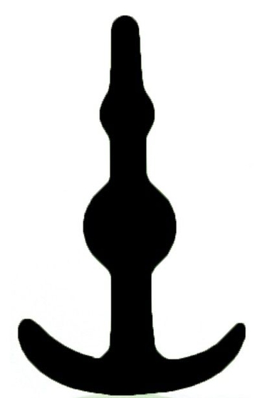 Чёрная анальная втулка Smiling Silicone Butt Plug Black - 8,9 см. - фото, цены