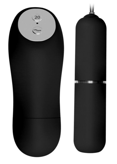 Черная вибропуля Magic X20 с пультом ду - 10 см. - фото, цены