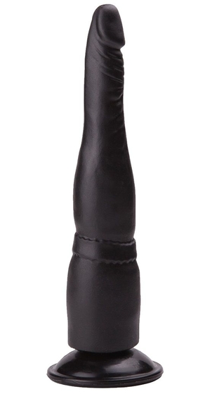 Чёрный анальный фаллоимитатор на подошве-присоске - 18,5 см. - фото, цены