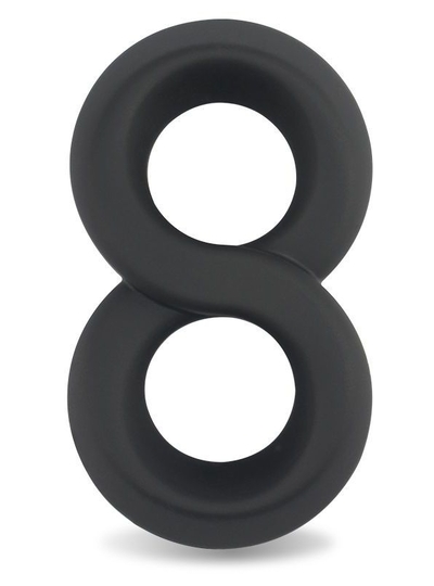 Черное двойное эрекционное кольцо Ultra Soft Platinum Cure Silicone Cockring - фото, цены
