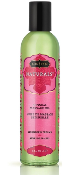 Массажное масло Naturals Strawberry Dreams с ароматом клубники - 236 мл. - фото, цены