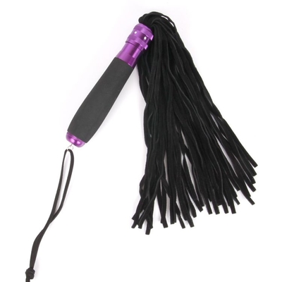Черный флоггер с черно-фиолетовой металлической ручкой Notabu - 40 см. - фото, цены