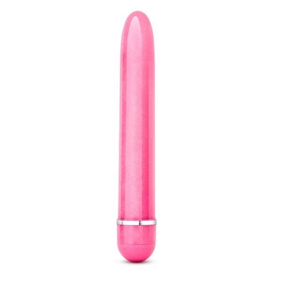 Розовый тонкий классический вибратор Slimline Vibe - 17,8 см. - фото, цены