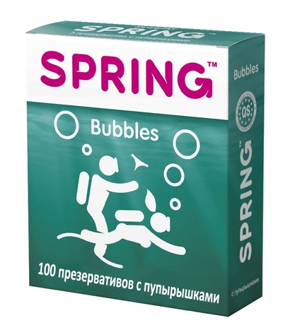 Презервативы Spring Bubbles с пупырышками - 100 шт. - фото, цены
